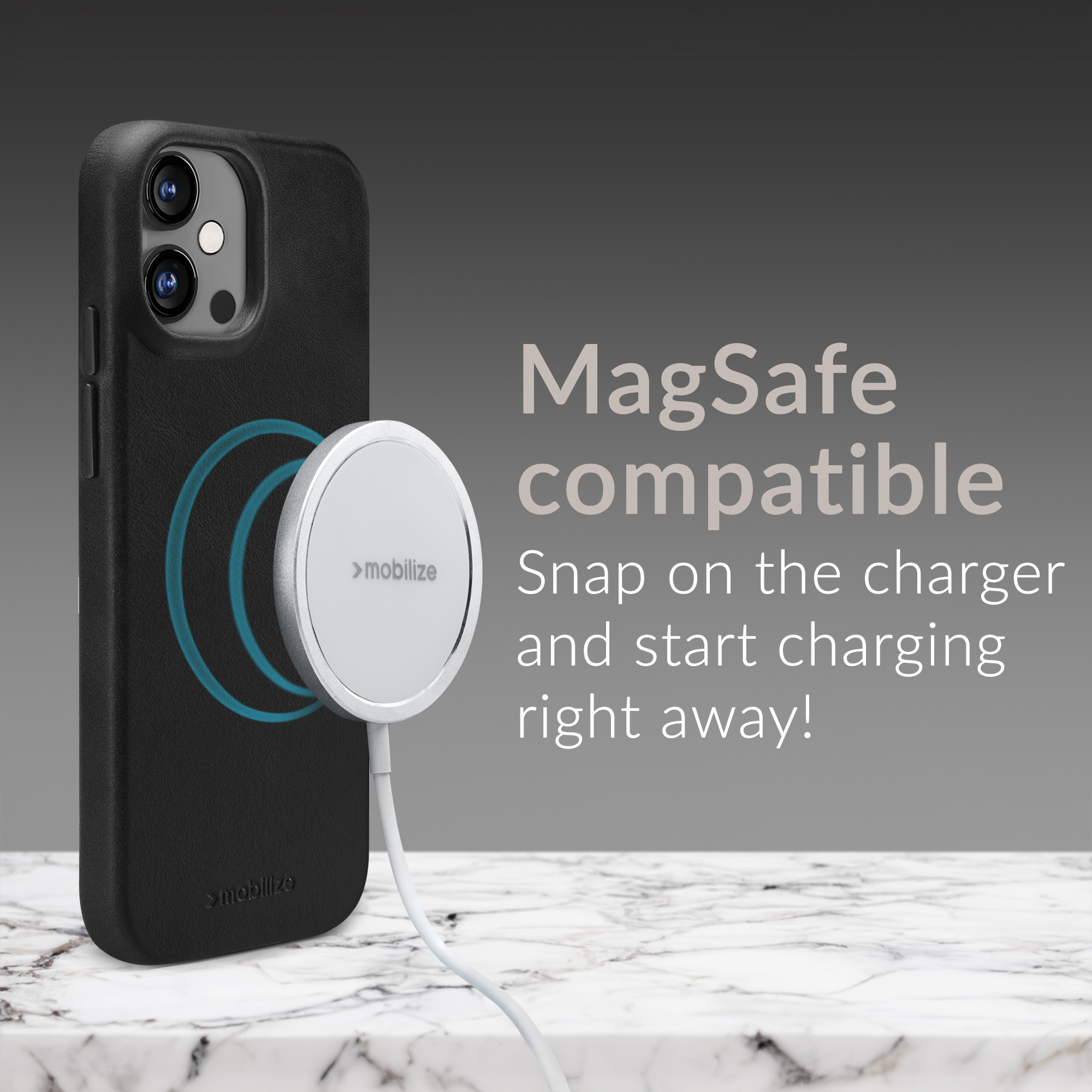 Mobilize Magsafe Compatible Premium Leather Case Apple iPhone 17 Black - Afbeelding 3