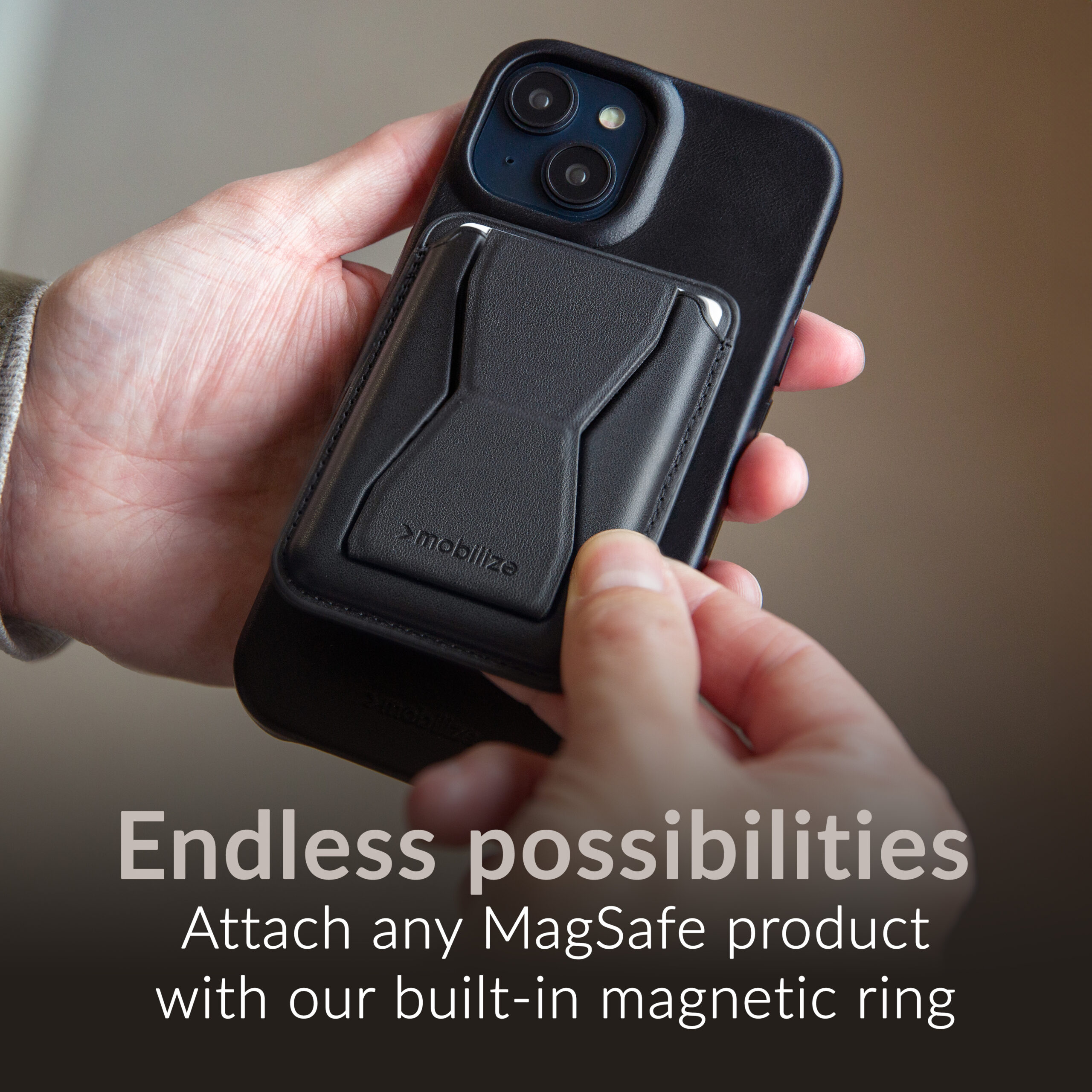 Mobilize Magsafe Compatible Premium Leather Case Apple iPhone 17 Black - Afbeelding 5