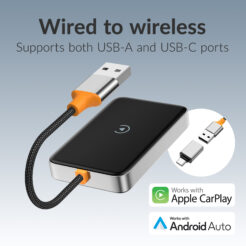 Mobilize Premium 2in1 Adapter for Wireless Apple Carplay/Android Auto Black