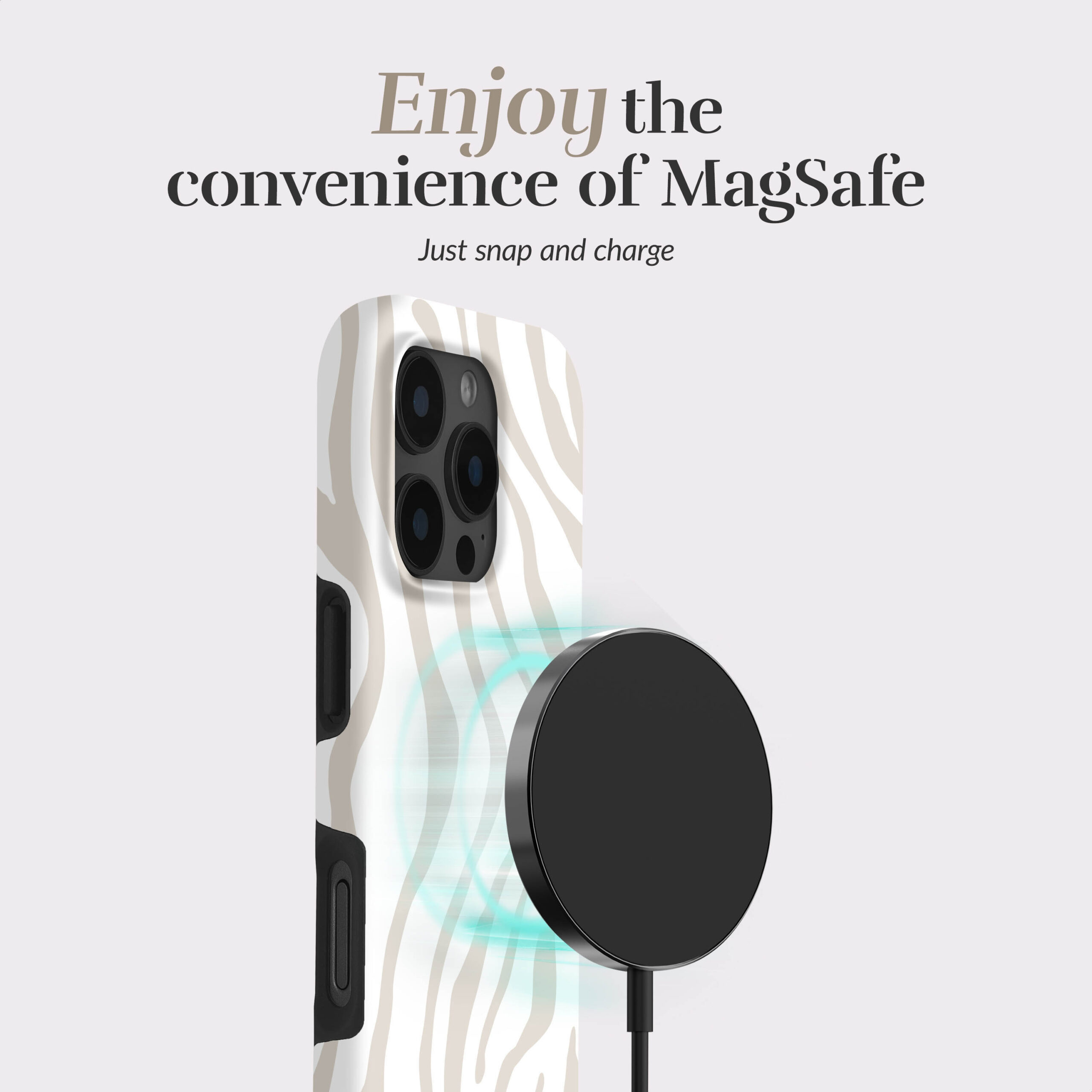 MIO Sandy Zebra Magsafe Compatible for iPhone 17 Pro - Afbeelding 5