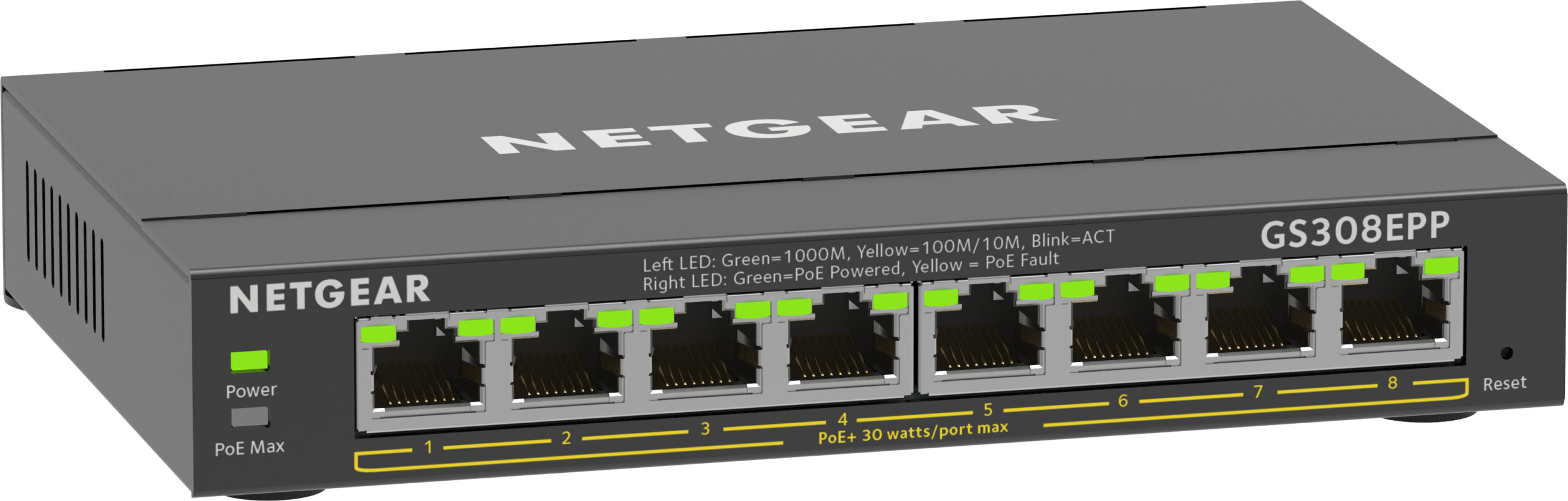 NETGEAR 8-Port Gigabit Ethernet High-Power PoE+ Plus Switch (GS308EPP) - Afbeelding 5