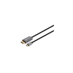 Manhattan 354851 video kabel adapter 3 m USB Type-C DisplayPort Zwart, Zilver