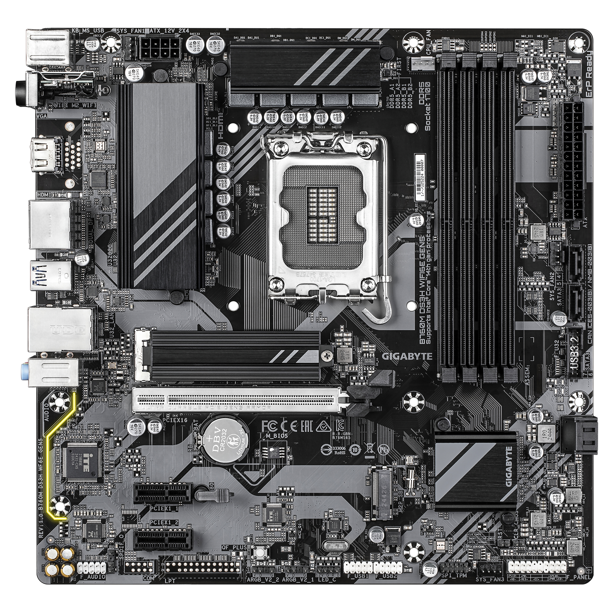 GIGABYTE B760M DS3H WIFI6E GEN5 Intel B760 Express LGA 1700 micro ATX - Afbeelding 3