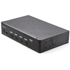 StarTech.com 4 Port Single Monitor KVM HDMI Switch, 4K 60Hz Ultra HD HDR, Desktop Hub 4K HDMI 2.0 KVM Schakelaar met 2x USB 3.0 (5Gbps) & 4x USB 2.0 HID, Audio, Hotkey Switching, TAA