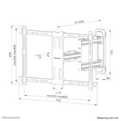 Neomounts WL40S-850BL16 TV-beugel wand 40-70" - full motion - snelle installatie - Afbeelding 21
