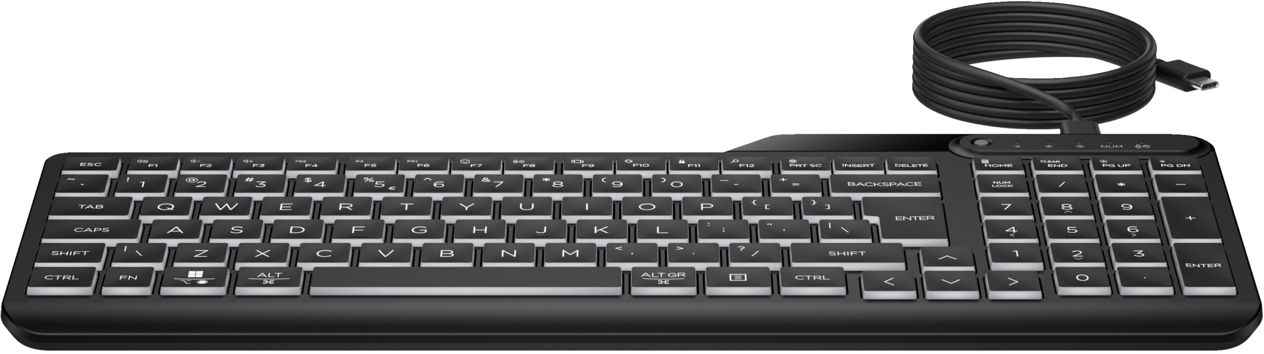 HP 405 backlit toetsenbord met kabel voor meerdere apparaten - Afbeelding 7