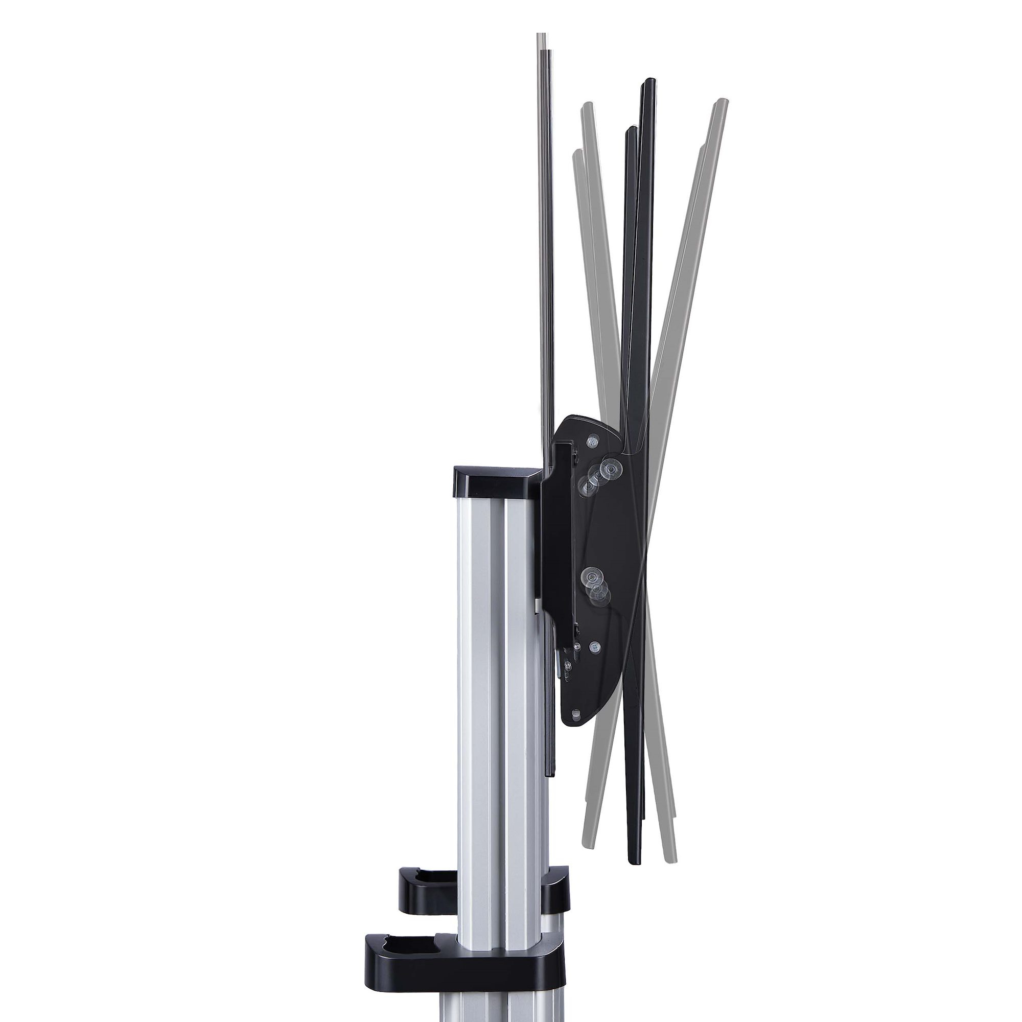 StarTech.com Verrijdbare TV Standaard op Wielen voor 60-100inch Flat Screens tot 100kg, In Hoogte Verstelbaar via Krukas, Mobiele Televisie Standaard/Trolley - Afbeelding 7