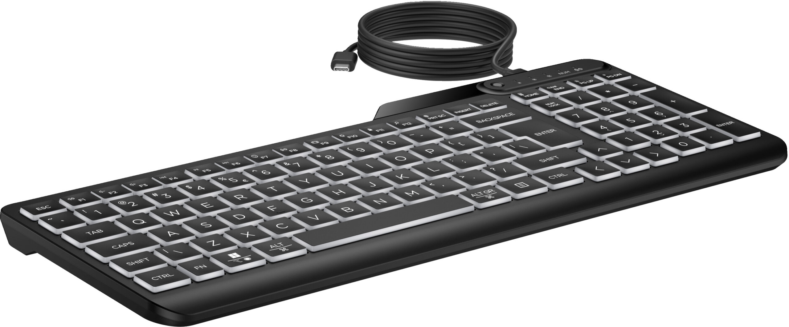 HP 405 backlit toetsenbord met kabel voor meerdere apparaten - Afbeelding 4