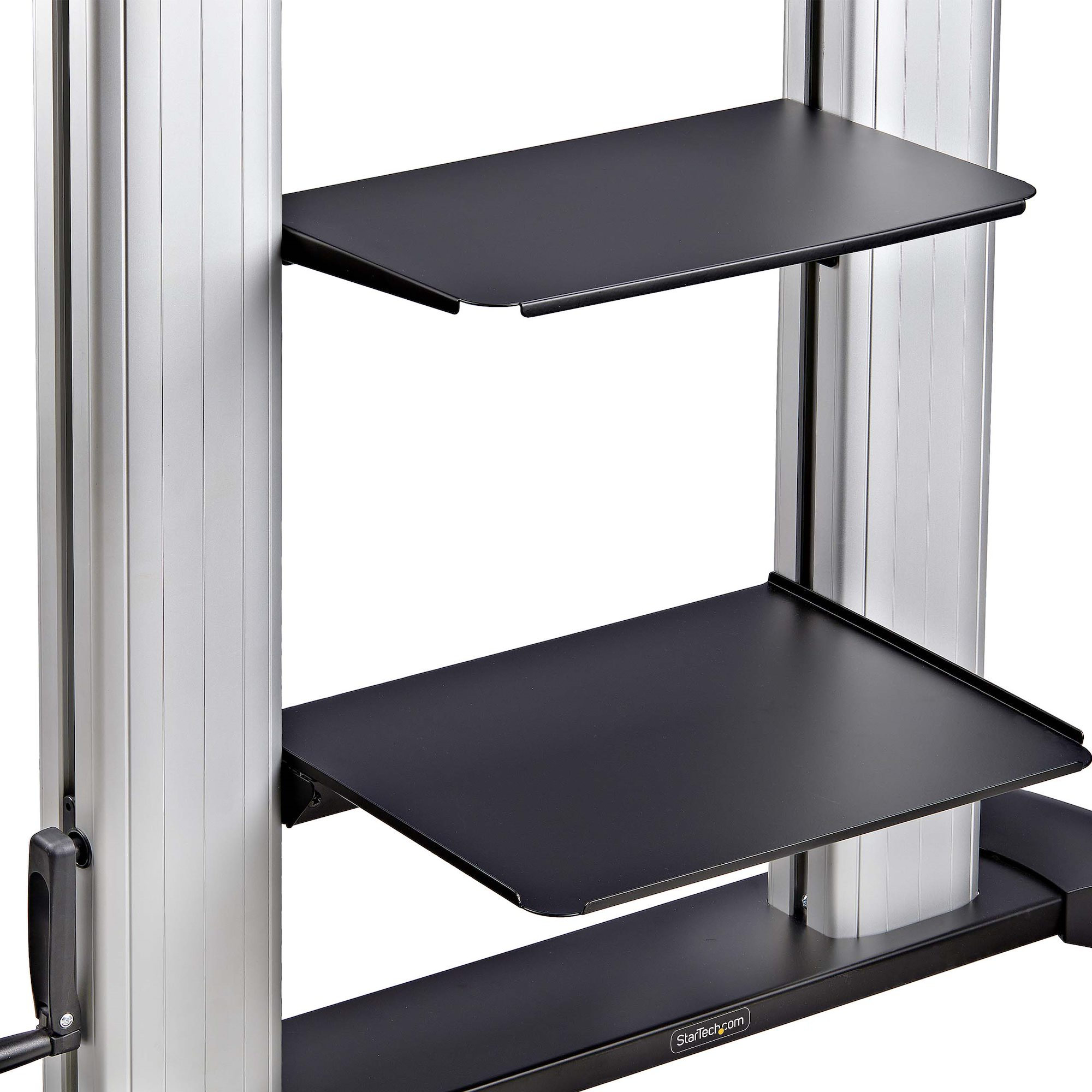StarTech.com Verrijdbare TV Standaard op Wielen voor 60-100inch Flat Screens tot 100kg, In Hoogte Verstelbaar via Krukas, Mobiele Televisie Standaard/Trolley - Afbeelding 10