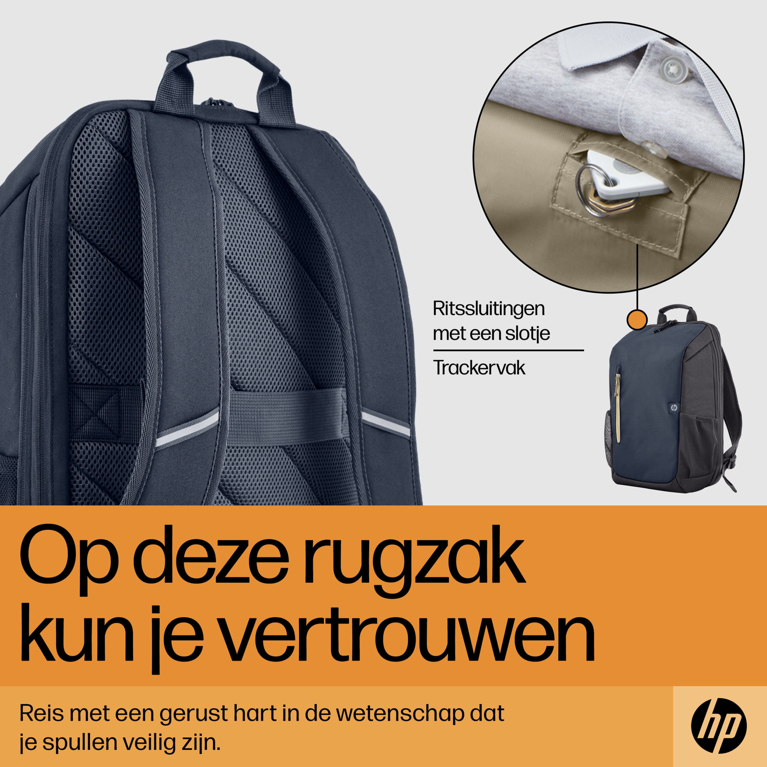 HP Travel 15,6 Blue Night Laptop Backpack, 18 liter - Afbeelding 7