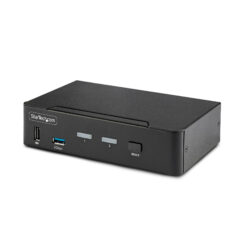 StarTech.com 2-Port DisplayPort KVM Switch, 8K 60Hz / 4K 144Hz, Single Display, DP 1.4, 2x USB 3.0 Ports, 4x USB 2.0 HID Ports, Drukknop & Hotkey Schakelaar, TAA Compliant, OS Onafhankelijk, Metalen Behuizing