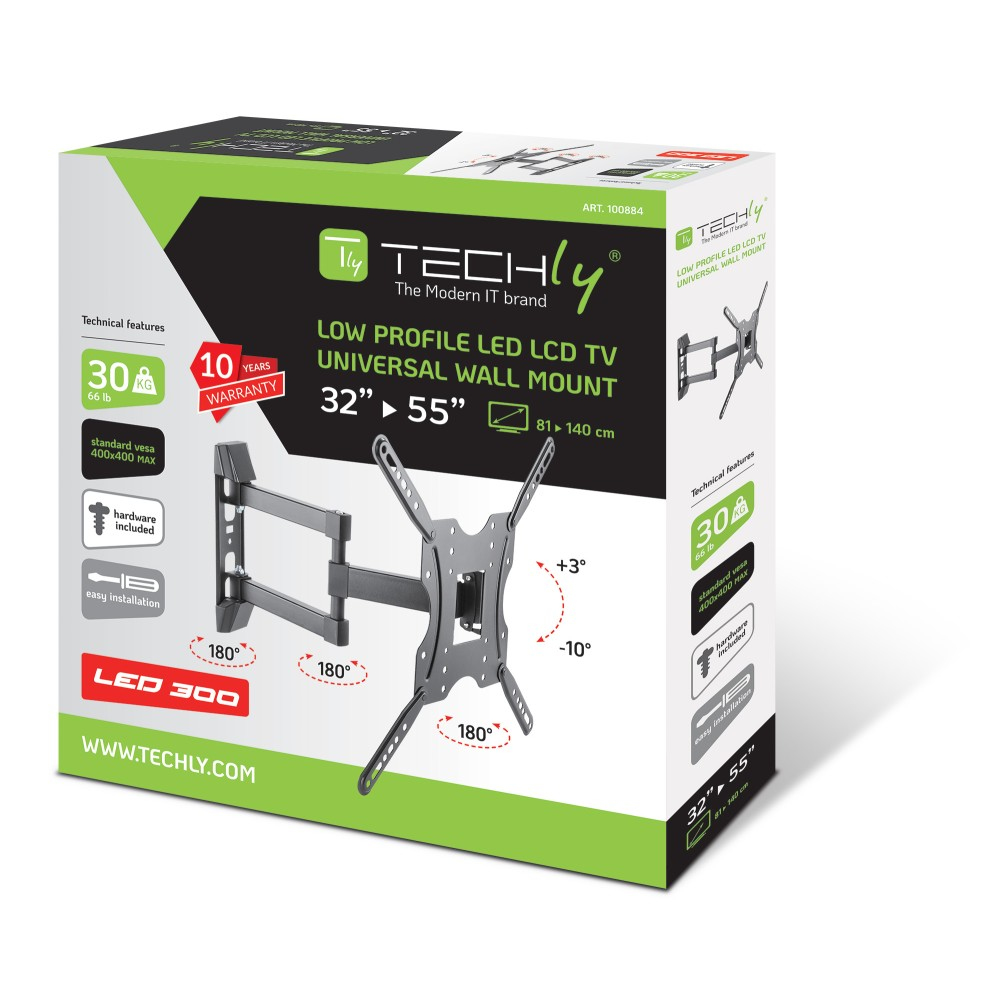 Techly ICA-PLB 136E tv-bevestiging 139,7 cm (55") Zwart - Afbeelding 3