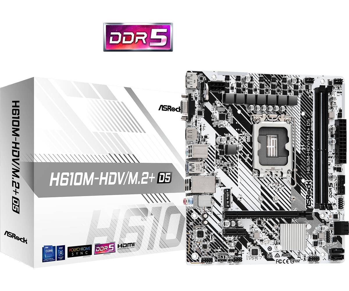 ASRock H610M-HDV/M.2+ D5 1700 mATX HDMI/DP/D-Sub DDR5 retail