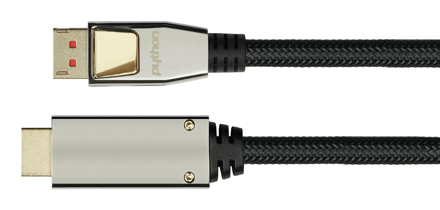 Python DisplayPort 1.4 an HDMI 2.0 Kabel Nylong. zwart 2m
