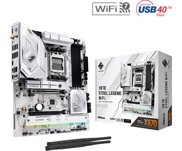 ASRock X870 Steel Legend WiFi AM5 ATX HDMI/USB-C DDR5 retail
