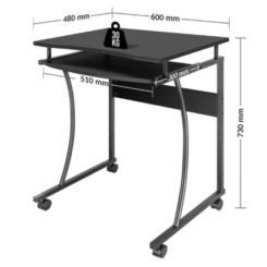 MANHATTAN tafel met Tastaturablage 480x600x760 mm LxBxH