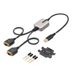 StarTech.com 60cm 2-Port USB naar Seriëel Adapter Kabel, COM Retention, Verwisselbare DB9 Schroeven/Moeren, USB-A naar RS232 DB9 Converter, FTDI IC, ESD Bescherming, Windows/macOS/ChromeOS/Linux - Afbeelding 9