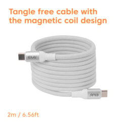 CLUB3D CLUB 3D USB-C Magnetic-Coil kabel Wit - Afbeelding 4