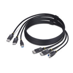 StarTech.com 1,8m Dual DisplayPort en USB 5Gbps KVM Kabel, 4K 60Hz, HDR10, DP 1.2 en USB Combo Kabel voor Dual Monitor KVM Switches