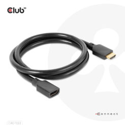 CLUB3D Ultra High Speed HDMI Extension Cable 4K120Hz 8K60Hz 48Gbps M/F 1 m / 3.28 ft 30AWG - Afbeelding 9