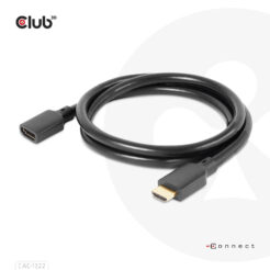 CLUB3D Ultra High Speed HDMI Extension Cable 4K120Hz 8K60Hz 48Gbps M/F 1 m / 3.28 ft 30AWG - Afbeelding 7