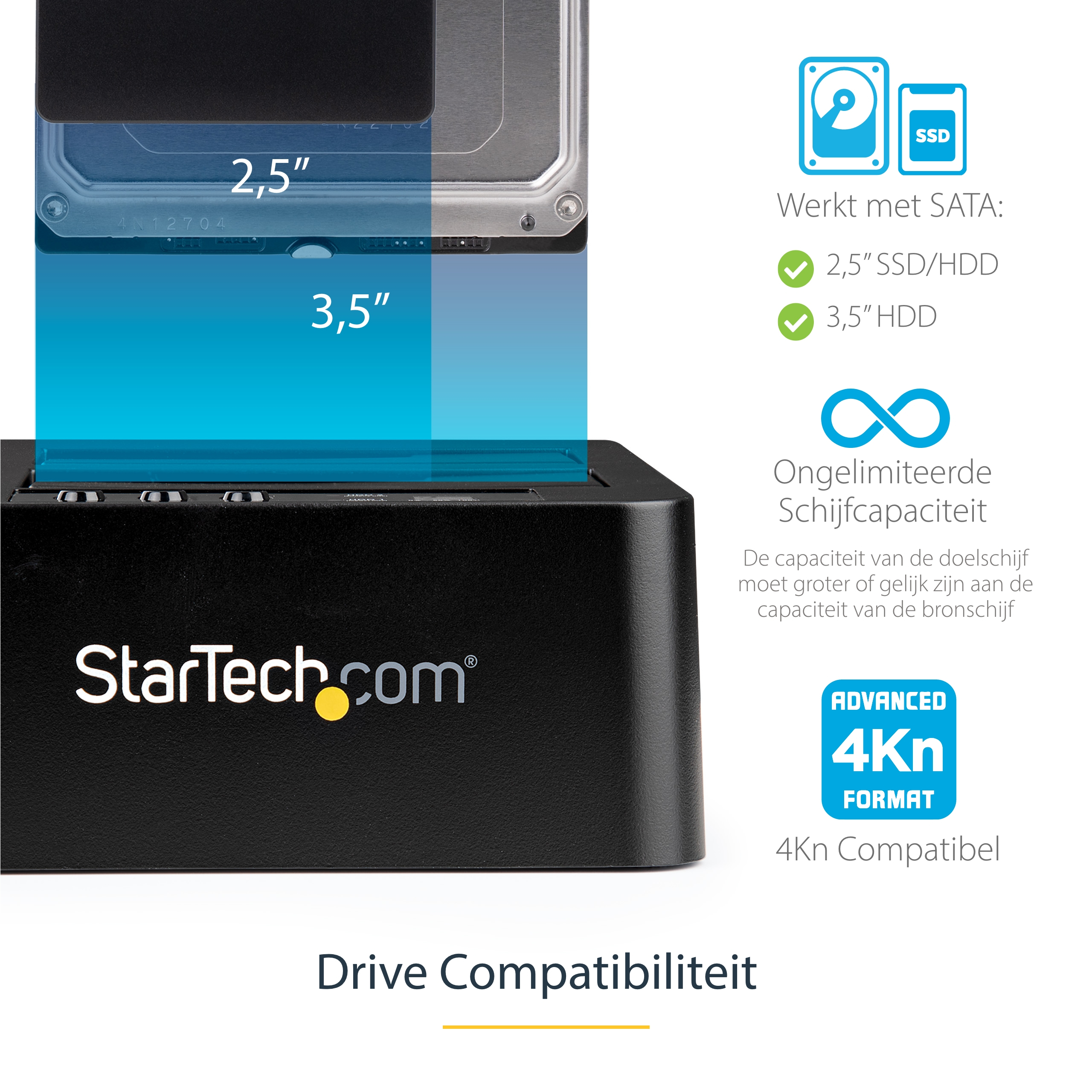 StarTech.com Dual Bay Hard Drive Cloner, Standalone USB 3.2 Gen 1 (5 Gbps) / eSATA naar 2.5/3.5" SATA III HDD/SSD Kloner/Copier, Harde Schijf Duplicator Dock, Hard Disk Copy - Afbeelding 7