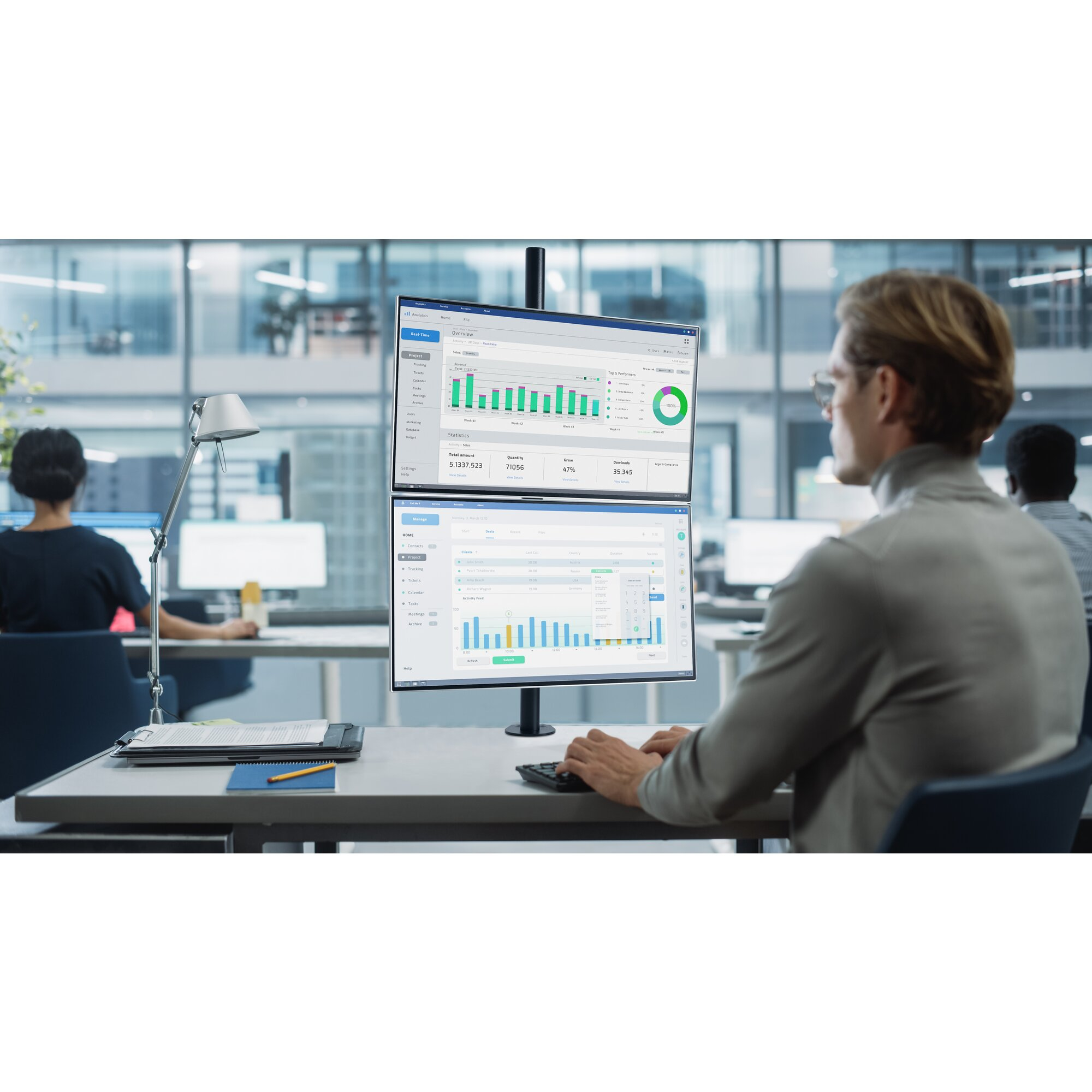 Kensington Vertical Stacking Dual Monitor Arm - Afbeelding 3