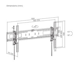 Manhattan Wandbeugel met verlenging voor TV’s en monitoren (Kantelbaar, anti-diefstal), voor schermen 37"–100", VESA-compatibiliteit: van 200×200 tot 800×400 mm (controleer de afmetingen van de vier montagegaten aan de achterzijde), max 75 kg, zwart - Afbeelding 15