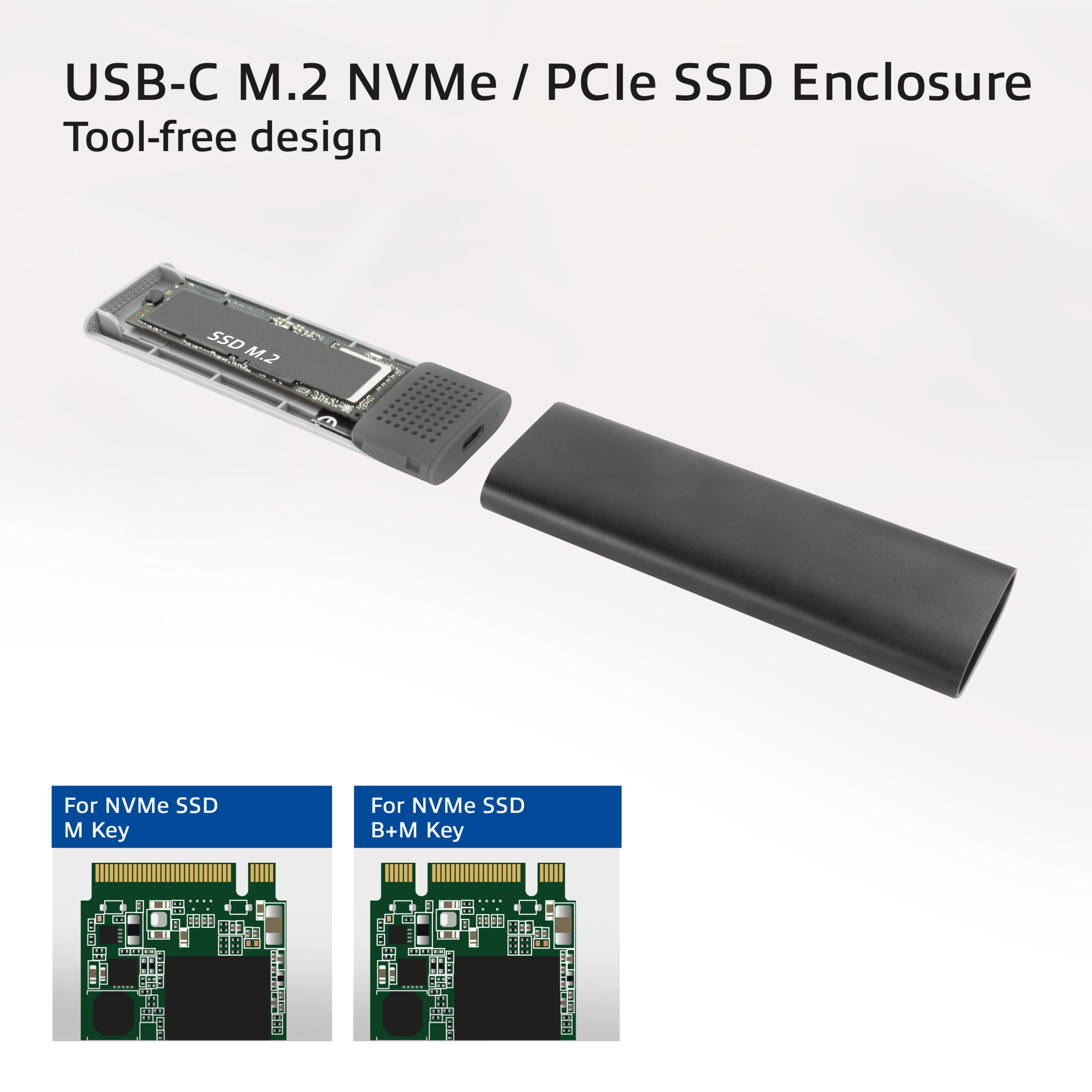 ACT USB-C M.2 NVMe / PCIe SSD Behuizing, tool-free - Afbeelding 6