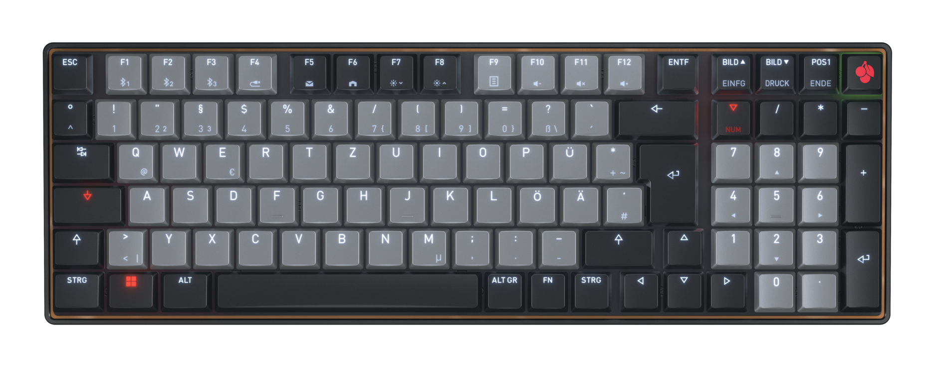CHERRY KW 550 MX LP toetsenbord Thuis/Werk USB + Bluetooth QWERTZ Duits Zwart - Afbeelding 2