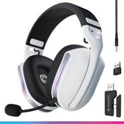 Oniverse Polaris Headset Bedraad en draadloos Hoofdband Gamen USB Type-C / USB Type-A Bluetooth Zwart, Wit - Afbeelding 9