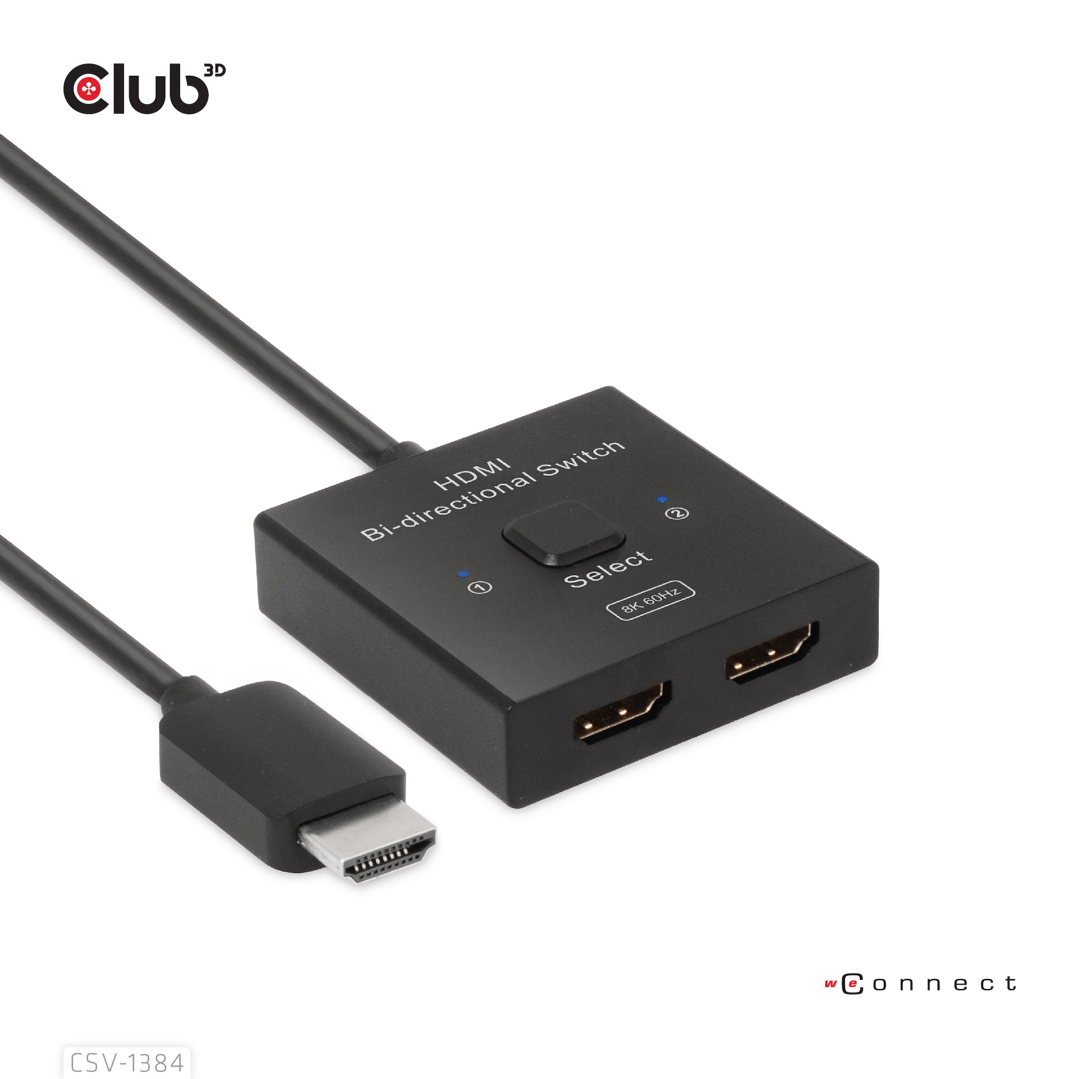 CLUB3D HDMI 2-in-1 Bi-directional Switch for 8K60Hz or 4K120Hz - Afbeelding 4