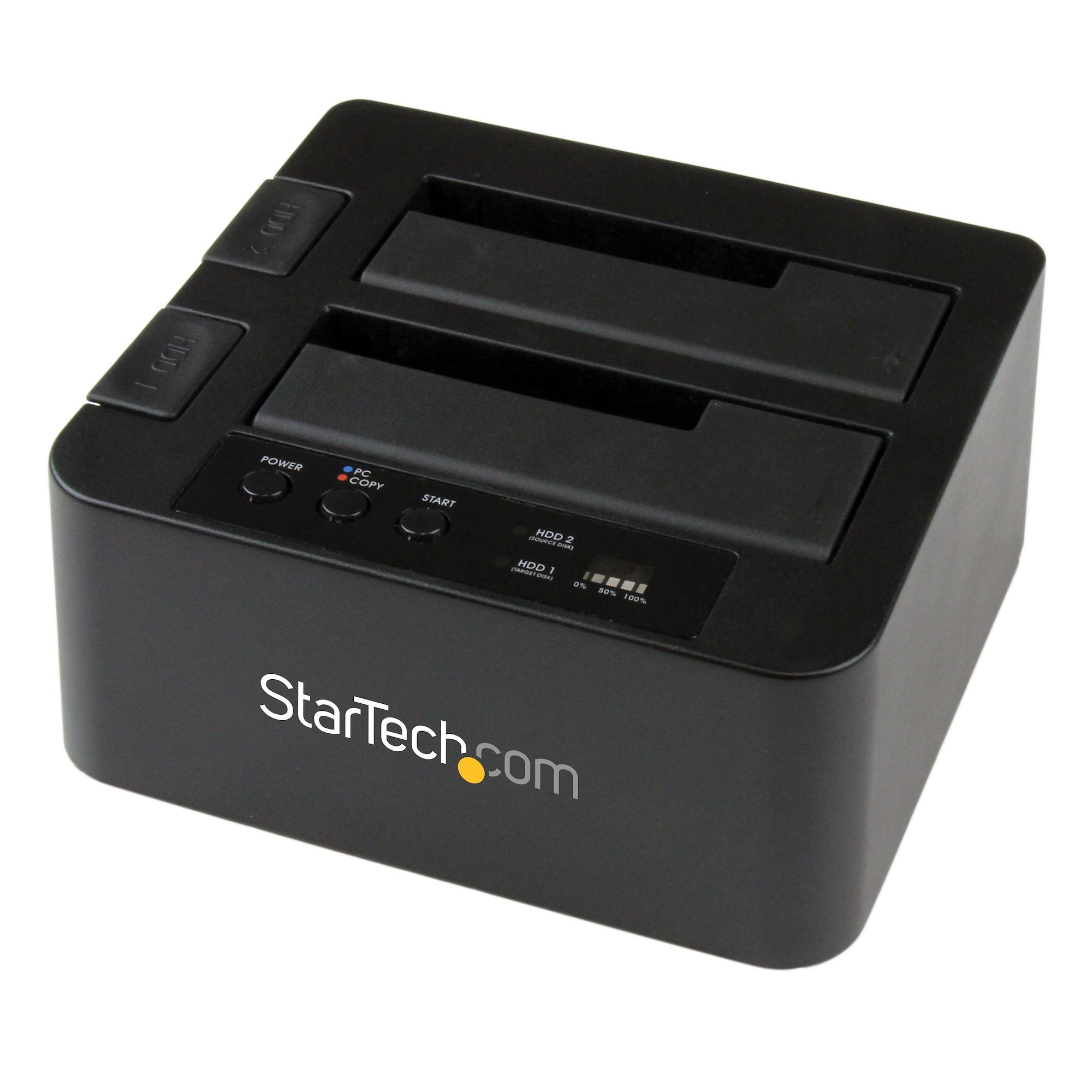 StarTech.com Dual Bay Hard Drive Cloner, Standalone USB 3.2 Gen 1 (5 Gbps) / eSATA naar 2.5/3.5" SATA III HDD/SSD Kloner/Copier, Harde Schijf Duplicator Dock, Hard Disk Copy