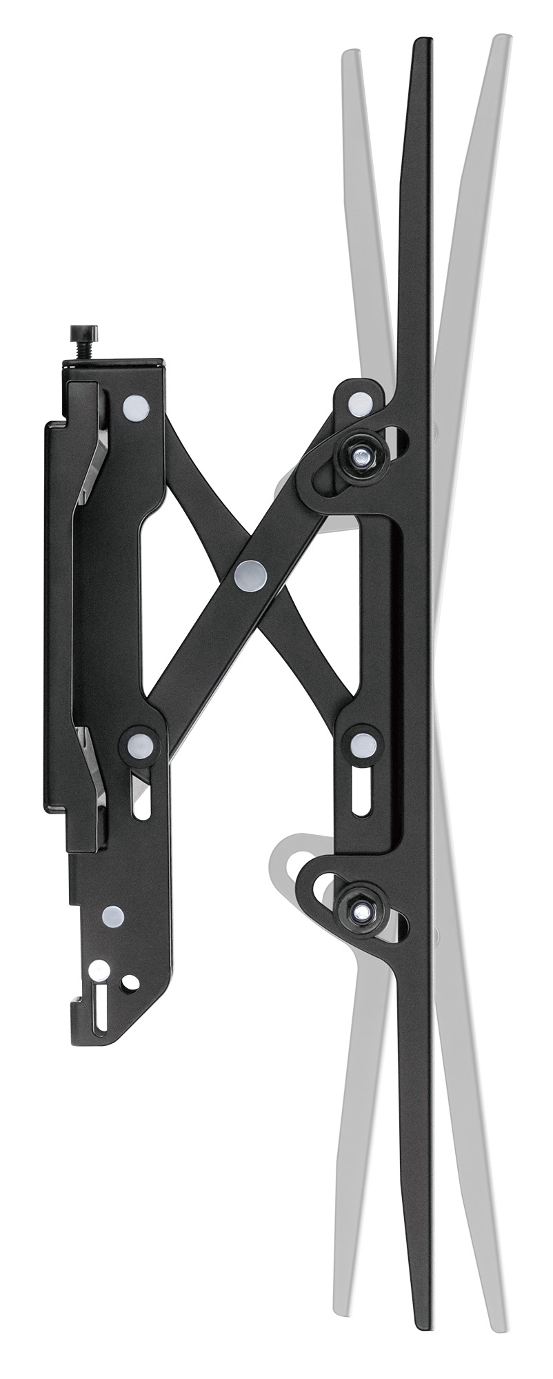 Manhattan Wandbeugel met verlenging voor TV’s en monitoren (Kantelbaar, anti-diefstal), voor schermen 37"–100", VESA-compatibiliteit: van 200×200 tot 800×400 mm (controleer de afmetingen van de vier montagegaten aan de achterzijde), max 75 kg, zwart - Afbeelding 5