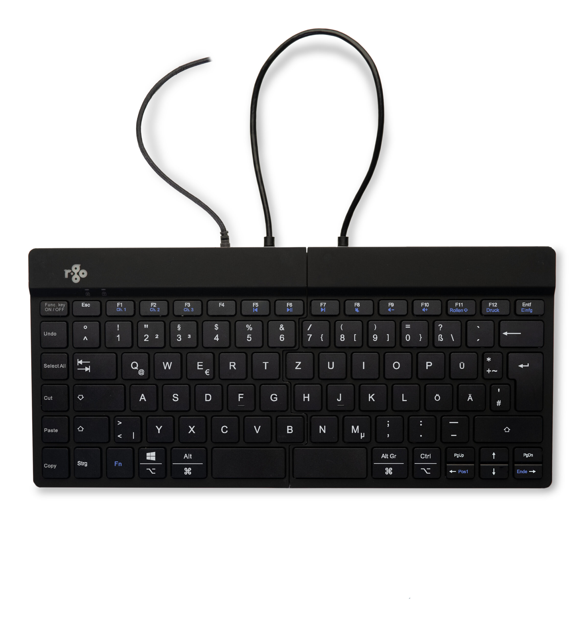 R-Go Tools Ergonomisch toetsenbord R-Go Split Break v2 met pauzesoftware, gesplitst toetsenbord, QWERTZ (DE), bedraad, zwart - Afbeelding 3