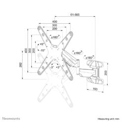 Neomounts WL70-550BL14 Monitor/TV-beugel wand 40-55" - gasveer - full motion - Afbeelding 16