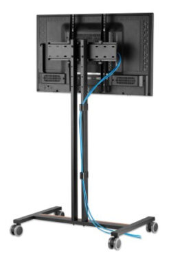 Manhattan Trolley voor TV’s en monitoren, voor schermen 34"–55", VESA-compatibiliteit: van 200x200 tot 400x400 mm (controleer de afmetingen van de vier montagegaten aan de achterzijde), max. 35 kg, 4 hoogteposities, zwart - Afbeelding 6