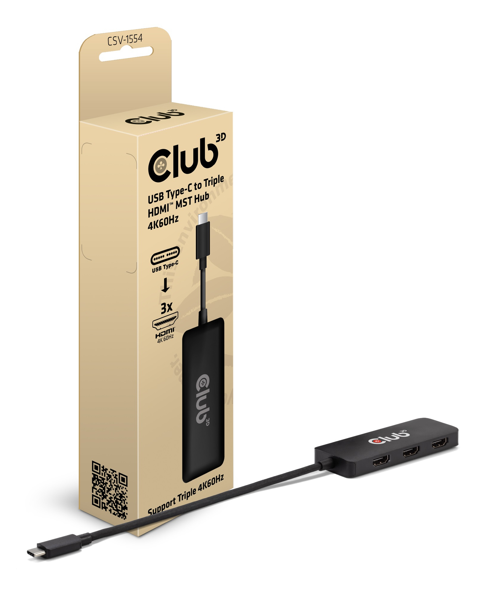 CLUB3D CSV-1554 interface hub USB Type-C Zwart - Afbeelding 2