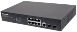 Intellinet 8-poorts Gigabit Ethernet PoE+ web-managed netwerk switch, 2x SFP-uplink, 140 W PoE-budget, VLAN-ondersteuning, 19" rackmontage, 3 jaar garantie - Afbeelding 2
