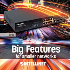 Intellinet 8-poorts Gigabit Ethernet PoE+ web-managed netwerk switch, 2x SFP-uplink, 140 W PoE-budget, VLAN-ondersteuning, 19" rackmontage, 3 jaar garantie - Afbeelding 3