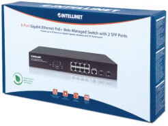 Intellinet 8-poorts Gigabit Ethernet PoE+ web-managed netwerk switch, 2x SFP-uplink, 140 W PoE-budget, VLAN-ondersteuning, 19" rackmontage, 3 jaar garantie - Afbeelding 9
