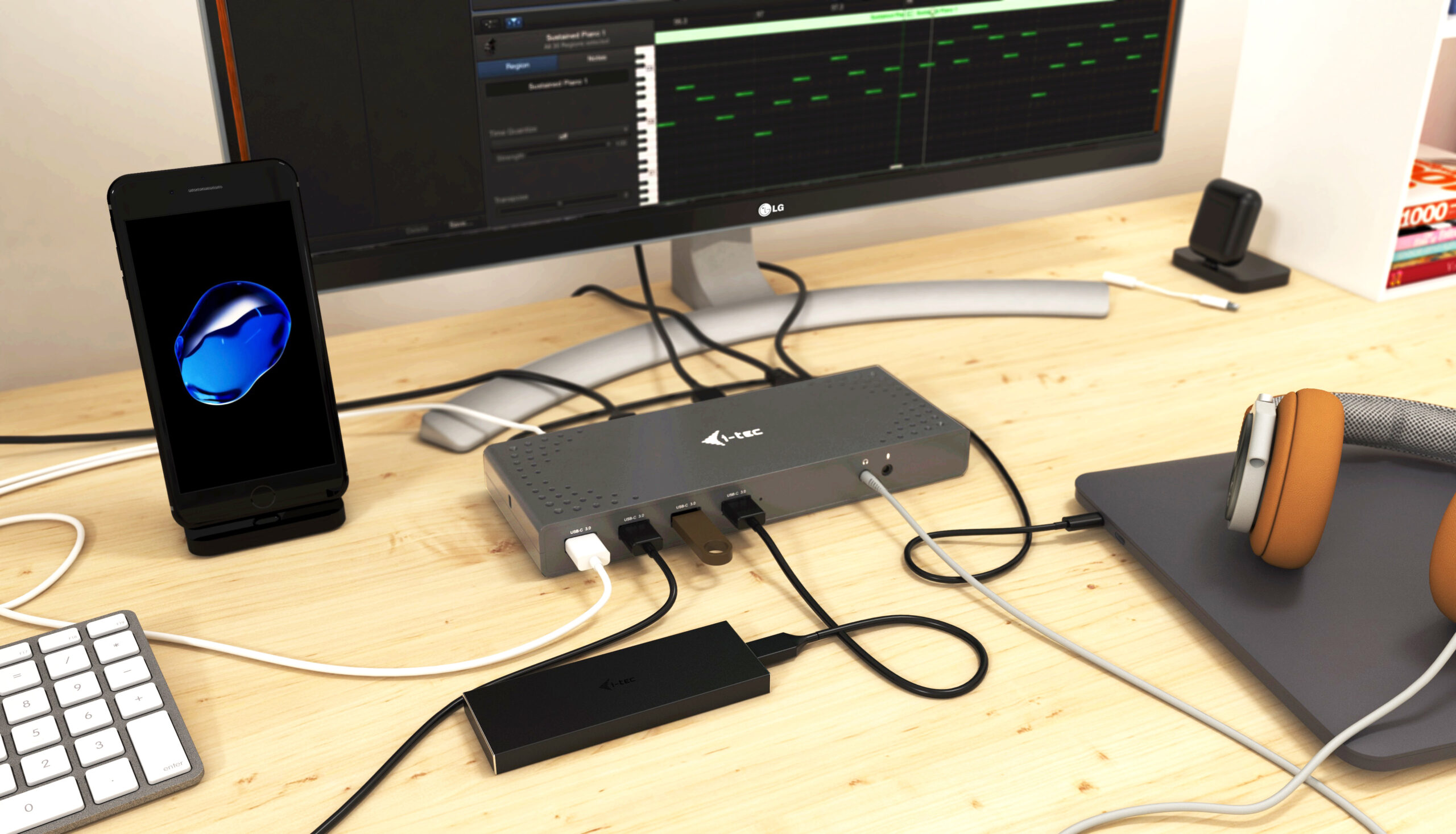 i-tec CADUAL4KDOCK laptop dock & poortreplicator Bedraad USB 3.2 Gen 1 (3.1 Gen 1) Type-C Zwart, Turkoois - Afbeelding 10