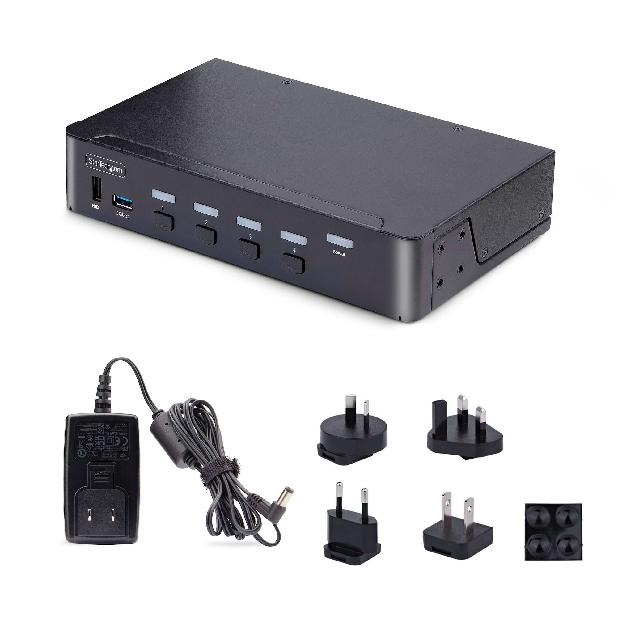 StarTech.com 4-Port DisplayPort KVM Switch, 8K 60Hz / 4K 144Hz, Single Display, DP 1.4, 2x USB 3.0 Ports, 4x USB 2.0 HID Ports, Drukknop & Hotkey Schakelaar, TAA Compliant, OS Onafhankelijk, Metalen Behuizing - Afbeelding 7