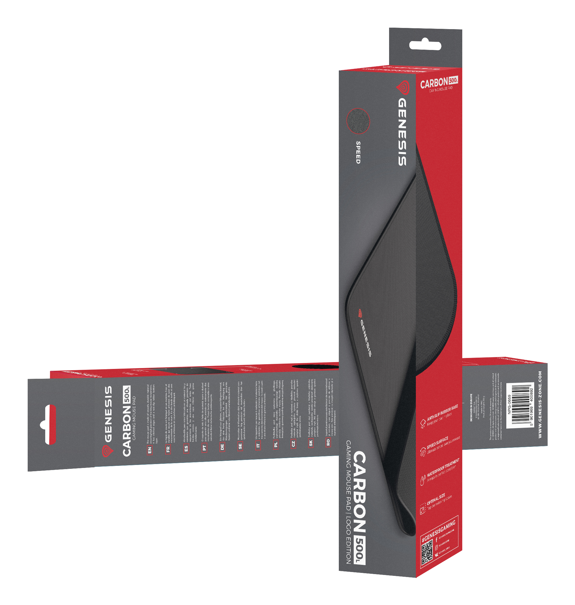 GENESIS Carbon 500 L Game-muismat Zwart - Afbeelding 8