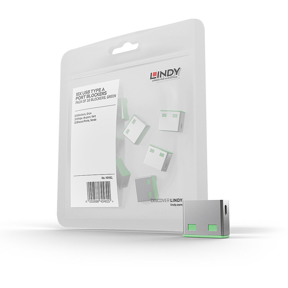 Lindy 40461 poortblokker USB Type-A Groen Acrylonitrielbutadieenstyreen (ABS) 10 stuk(s) - Afbeelding 2