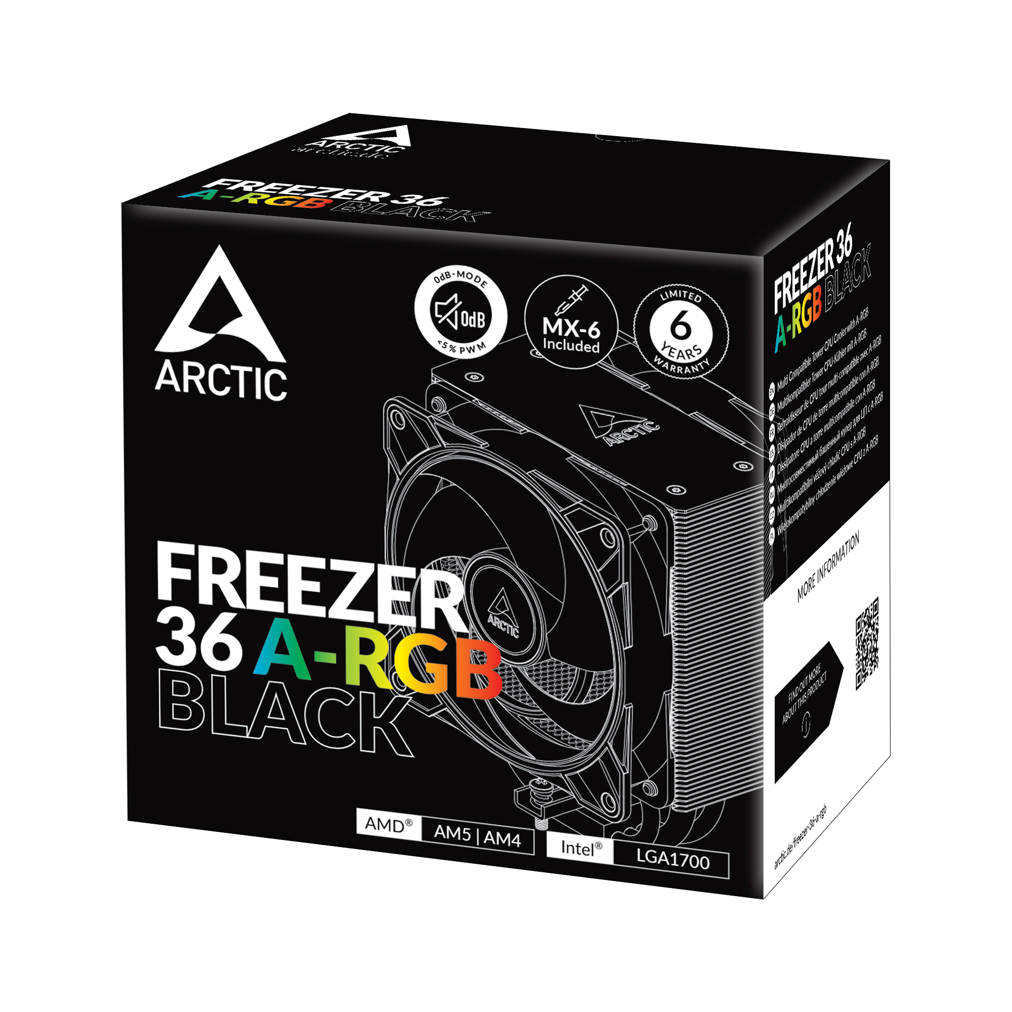 ARCTIC Freezer 36 A-RGB Processor Luchtkoeler 12 cm Zwart 1 stuk(s) - Afbeelding 10