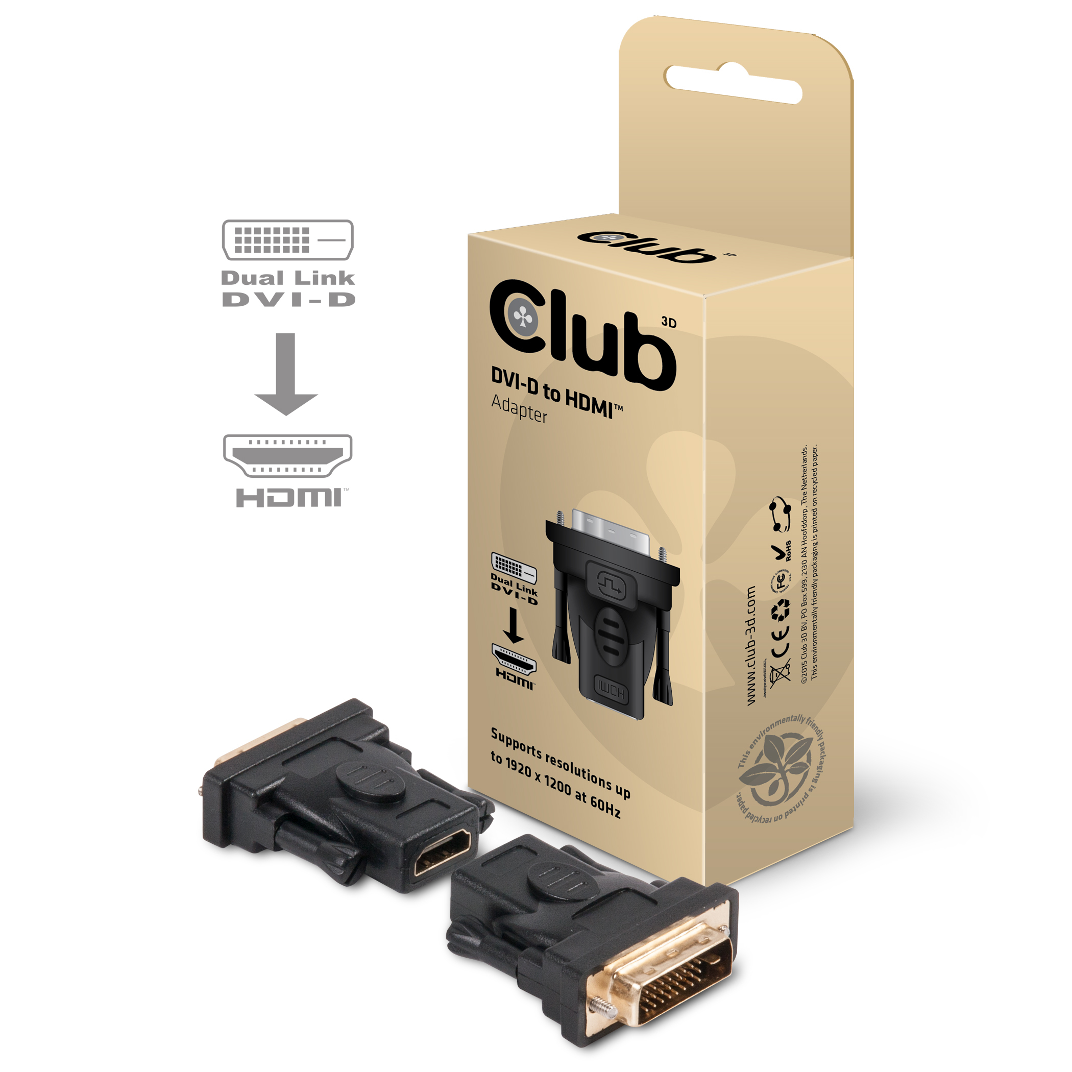 CLUB3D DVI-D to HDMI Passive Adapter - Afbeelding 2