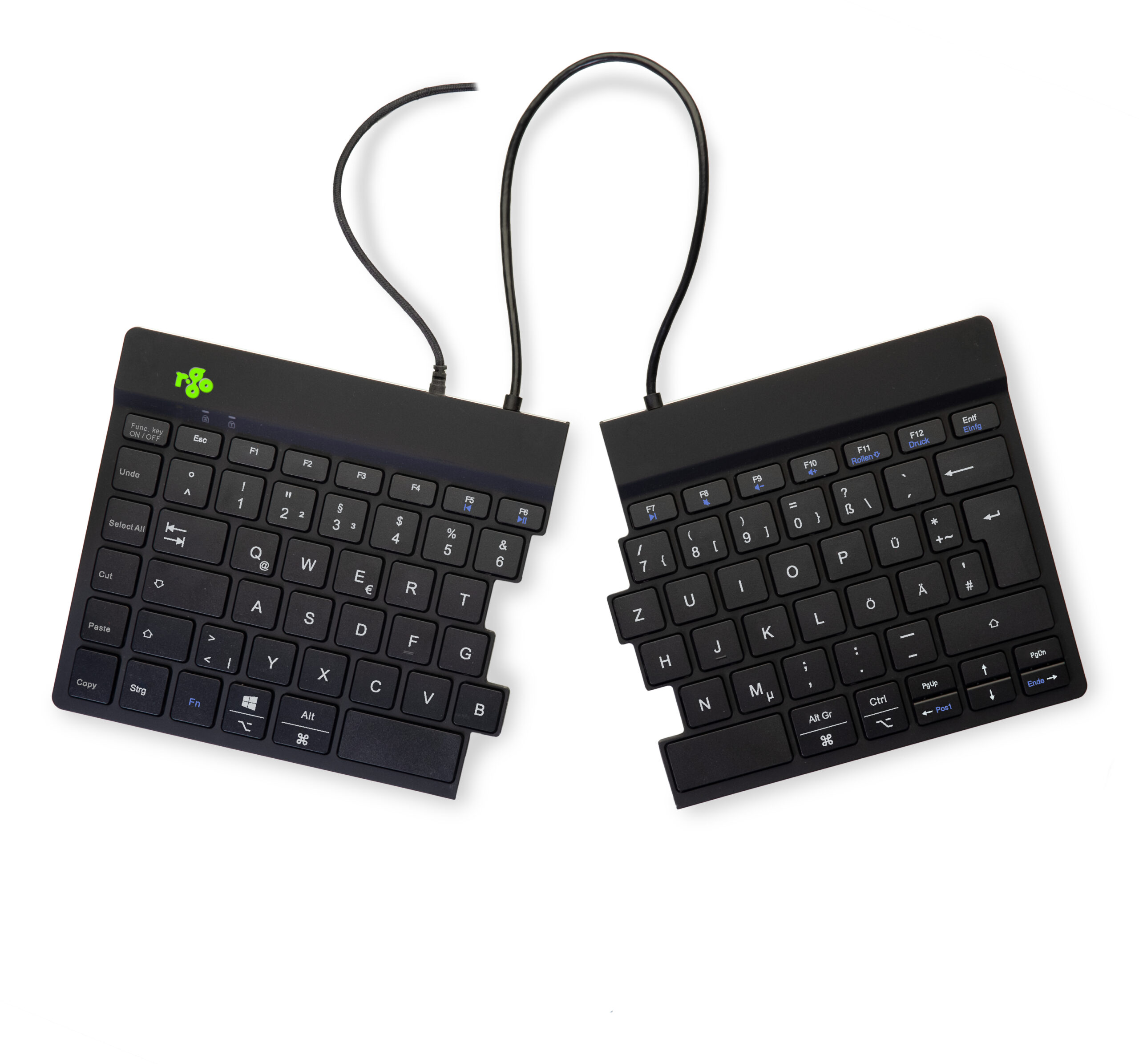R-Go Tools Ergonomisch toetsenbord R-Go Split Break v2 met pauzesoftware, gesplitst toetsenbord, QWERTZ (DE), bedraad, zwart
