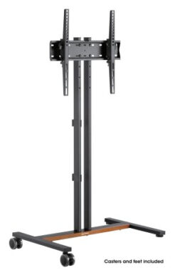 Manhattan Trolley voor TV’s en monitoren, voor schermen 34"–55", VESA-compatibiliteit: van 200x200 tot 400x400 mm (controleer de afmetingen van de vier montagegaten aan de achterzijde), max. 35 kg, 4 hoogteposities, zwart - Afbeelding 4