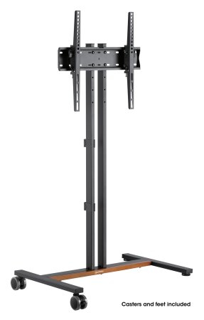 Manhattan Trolley voor TV’s en monitoren, voor schermen 34"–55", VESA-compatibiliteit: van 200x200 tot 400x400 mm (controleer de afmetingen van de vier montagegaten aan de achterzijde), max. 35 kg, 4 hoogteposities, zwart - Afbeelding 4